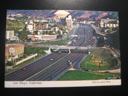 SAN DIEGO California Mission Valley Serra Museum Hotel Circle 1974 Cancel To Spain USA Postcard - San Diego