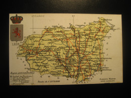 LEON Postcard SPAIN Map Geography Atlas Alberto Martin Editor - León