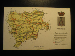 ALBACETE Postcard SPAIN Map Geography Atlas Alberto Martin Editor - Albacete