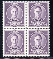 1517.GREAT BRITAIN.1937 KING GEORGE VI WATERLOW ESSAY IN VIOLET, MNH BLOCK OF 4. - Essais & Réimpressions