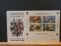 90/580P   FDC  MAN  1974 - Sir Winston Churchill