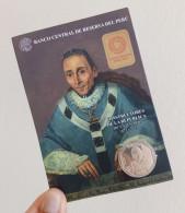 PERU 2023 , BICENTENARY , FRANCISCO XAVIER DE LUNA PIZARRO , COIN ON CARD , MINT - Pérou