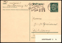 GERMANY STUTTGART 1936 - OLYMPIC GAMES BERLIN '36 - MAILED POSTAL CARD - STATIONARY - G - Ete 1936: Berlin