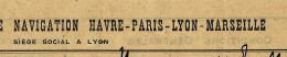 1923  RARE ENTETE Cie Générale Navigation HAVRE PARIS LYON MARSEILLE H.P.L.M.  CONNAISSEMENT BILL OF LADING V.HISTORIQUE - 1900 – 1949