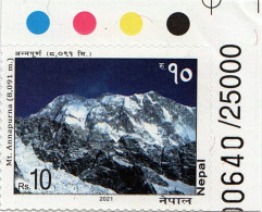 NEPAL Mt. Annapurna TRAFFIC LIGHTS Stamp 2021 MnH - Autres & Non Classés