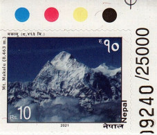 NEPAL Mt. Makalu TRAFFIC LIGHTS Stamp 2021 MnH - Autres & Non Classés