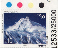 NEPAL Mt. Manaslu TRAFFIC LIGHTS Stamp 2021 MnH - Autres & Non Classés