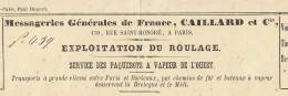 1851 NAVIGATION Direction Des Paquebots  MESSAGERIES FRANCE Caillard Paris Pour Cabrol Jeune Bordeaux - 1800 – 1899