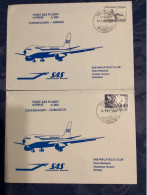 SAS 1982 - Copenhagen Kobenhavn Damascus Amman - Erstflug First Flight 1er Vol - Cartas & Documentos