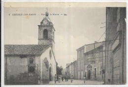 D 04.GREOUX LES BAINS. PLACE DE LA MAIRIE.  CARTE ECRITE - Gréoux-les-Bains