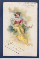 CPA 1 Euro Litho Illustrateur Femme Woman Art Nouveau Circulé Prix De Départ 1 Euro - 1900-1949