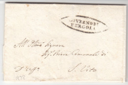 1838 Italy Letter, Cover. GOVERNODI PERGOLA. (L05002) - 1. ...-1850 Prefilatelia