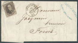 N°14A(planche II Pos.37) Obl. P.25 Sur Lettre De CHARLEROI Le 16 Octobre 1863 Vers Fosses.  21052 ​​​​​​​Banque De CHARL - 1863-1864 Medallions (13/16)