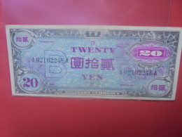 JAPON (Military Currency) 20 YEN ND (1945) Circuler (B.29) - Japan