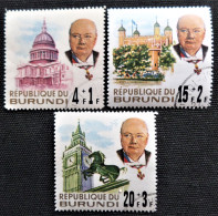 Burundi 1967 Commémoration De Sir Winston Churchill   Stampworld N°  319 à 321 - Usati