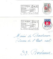 Lettres Thermalisme Flammes Illustrées =o  DAX Codée Et Non 1966 Et 1967 - Kuurwezen