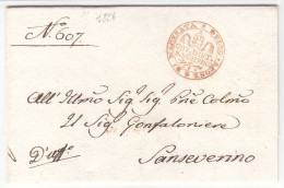 1826 Italy Letter, Cover. DI MACERATA DELEG APOST. GOV. DIST. S. SEVERINO. SANSEVERINO. (L05005) - 1. ...-1850 Prefilatelia
