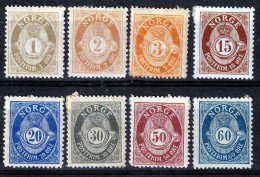 NORWAY  1894   8 STAMPS OUT Of SET MH/MNH - Neufs