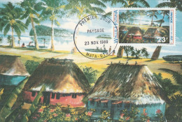 Wallis Et Futuna Carte Maximum Paysage MATA UTU 23/11/1989 - Cartas & Documentos