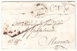 1823 Italy Letter, Cover. COMUNE APIRO. MACERATA. (L05007) - 1. ...-1850 Prefilatelia