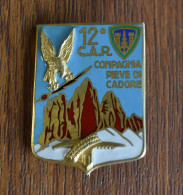 Pin/ Badge Italy Silver Argento 12 C.A.R. Compagnia Pieve Di Cadore Ricordo Della Compagnia Pieve Di Cadore - Altri & Non Classificati