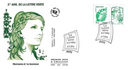 FRANCE 2014 - YT P4593/4774 - 3e Anniversaire De La Lettre Verte - 06.11.2014 - 2010-2019