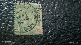 BELÇİKA-1860-1880         5C                USED - 1866-1867 Petit Lion