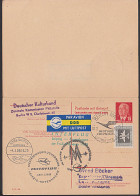 Wilhelm Pieck GA P65II Sonderflug Leipzig - Kopenhagen 1959, Rs Frankiert, Nicht Gestempelt DDR 15/15 Pf  - Postales - Usados