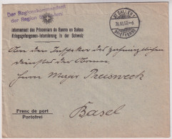 Brief Gelaufen 1917 Ab St. Gallen - Stempel Der Regionskommandant Der Region St. Gallen - Kriegsgefangenen Internierung - Franchigia