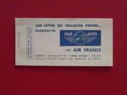 CARNET AVIATION AIR FRANCE Avec 9 VIGNETTES PAR AVION AIR MAIL (AVRIL 1936 Sur LA COUVERTURE) - Aviazione