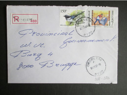 Nr 2721 - Steenhouwer + 2697 Ekster - Op Aangetekende Brief Uit Oedelem - Lettres & Documents