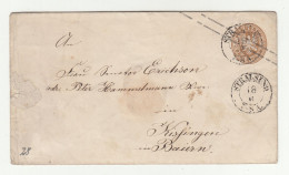 Preussen Postal Stationery Letter Cover Posted 187? Stralsund To Kissingen B230510 - Interi Postali