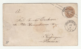Preussen Postal Stationery Letter Cover Posted 187? Stralsund To Kissingen B230510 - Entiers Postaux