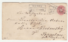 Preussen Postal Stationery Letter Cover Posted 1865 Rauden To Poppelau B230510 - Enteros Postales