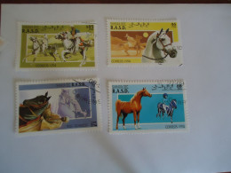 SAHARA  OCC USED   STAMPS  4 HORSES - Chevaux
