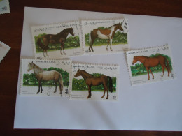 SAHARA  OCC USED   STAMPS  5  HORSES - Chevaux