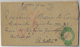 Brazil 1901 Postal Stationery Wrapper Stamp 20 Réis Sent From Juiz De Fora To Rio De Janeiro (catalog US$16) - Entiers Postaux