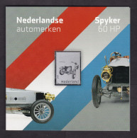 Netherlands: Silver Stamp, 2023, Spyker Classic Car, In Official Presentation Booklet Of Postal Service (traces Of Use) - Storia Postale