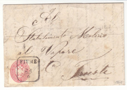 1864 Hungary Cover, Card, Letter. FIUME, Triest. RARE! (G13c264) - ...-1867 Préphilatélie