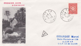 FRANCE , ALGERIE (CM ) Enveloppe FDC 1er Jour , Yt Taxe 46  Alger  1/02/1955  ( Maximum Card ) - 1950-1959