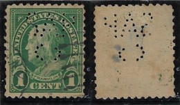 United States 1908/1917 Stamp With Perfin SAP/Co Unidentified In Catalog Lochung Perfore - Zähnungen (Perfins)