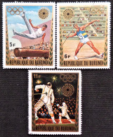 Burundi  1972 Olympic Games - Munich, Germany   Stampworld N° 868 à 870 - Usati