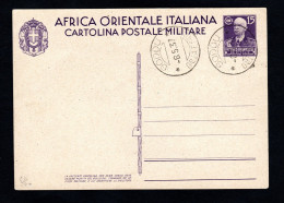 AFRICA ORIENTALE ITALIANA, CARTOLINA POSTALE FIL. C1 - Italian Eastern Africa