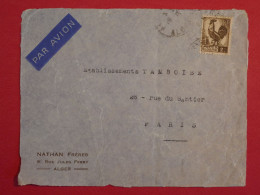 BS14  ALGERIE   LETTRE DEVANT  1944 ALGER A PARIS FRANCE+ AFF. INTERESSANT++ - Covers & Documents