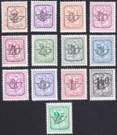 BELGIQUE, 1967-75, PRE780 Au 792 ** - Sobreimpresos 1951-80 (Chifras Sobre El Leon)