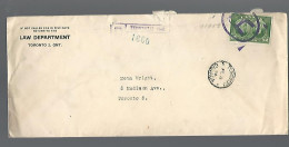 58195) Canada Registered Toronto Postmark Cancel 1929 - Aangetekend