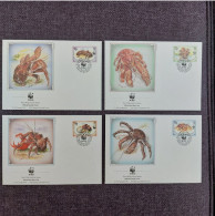 BIOT 1993 WWF/Crabs/Sealife Stamps ( Michel 132/35) Used On FDC - Territorio Britannico Dell'Oceano Indiano