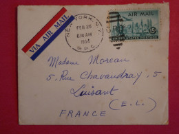 BS14  ETATS UNIS BELLE LETTRE 1954 NEW YORK A LUISANT FRANCE  +AFF. INTERESSANT+ ++ - Lettres & Documents