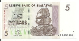 ZIMBABWE 5 DOLLARS 2007 UNC P 66 - Zimbabwe