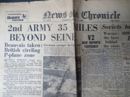 USA - WW2 - News Chronicle N° 30.670 - August 31 - 1944 - Avancées Des Forces Américaines Sol Français - RARE - - Forces Armées Américaines